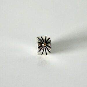 PANDORA Sterling Silver Sunburst Clip Charm with 14k Gold Centre - 1 of 2
